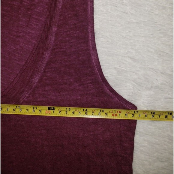 We The Free People Sz XS Oversized Breezy Burnout Tank Top Purple Pink V-Neck - Picture 6 of 7